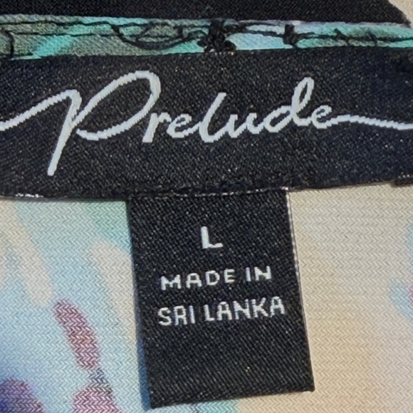 Prelude Floral Bell Sleeve Bling Rhinestone Embellished Stretch Knit Blouse Sz L - Picture 10 of 11